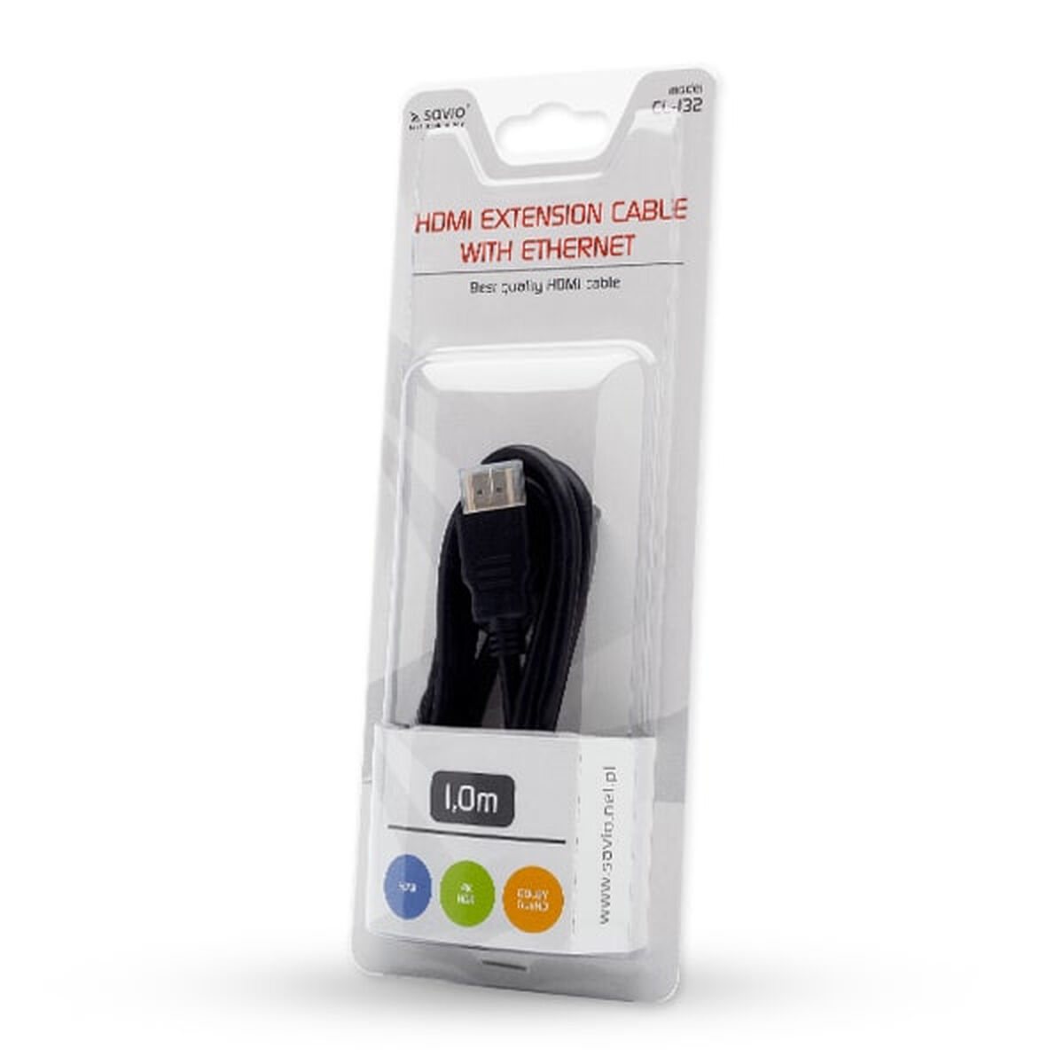 Cavo HDMI a HDMI Savio CL-132 Nero 1 m